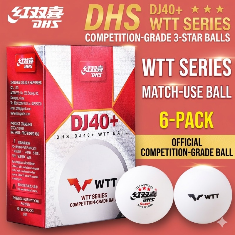 6pcs Original DHS WTT Ping Pon - Table Tennis Ball ulasan dan harga
